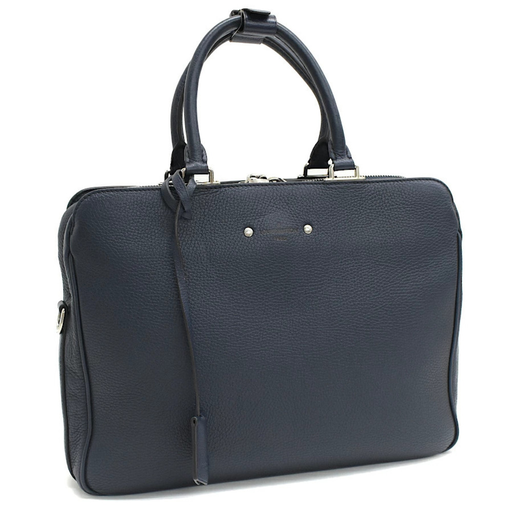 Louis Vuitton Armand Briefcase Leather Navy Blue